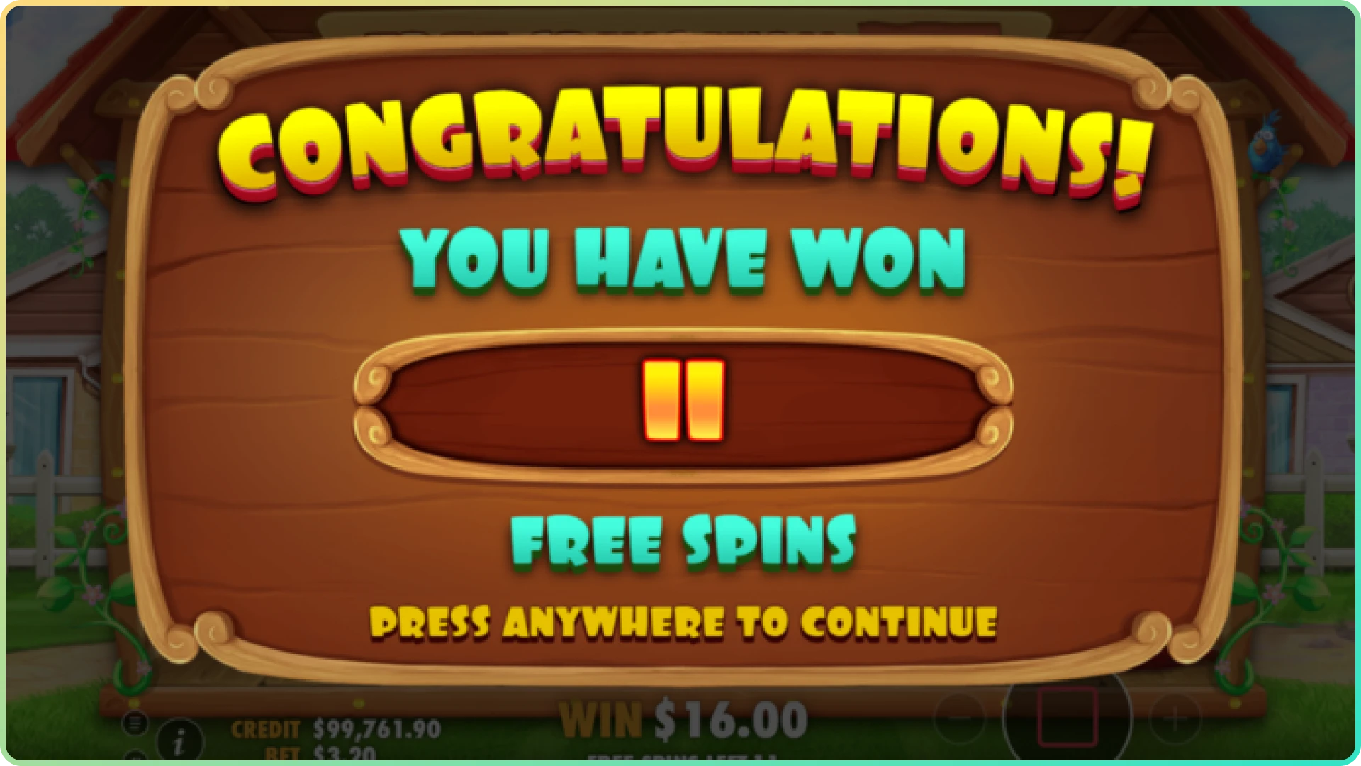 Players can pause and resume playing the Dog House game.