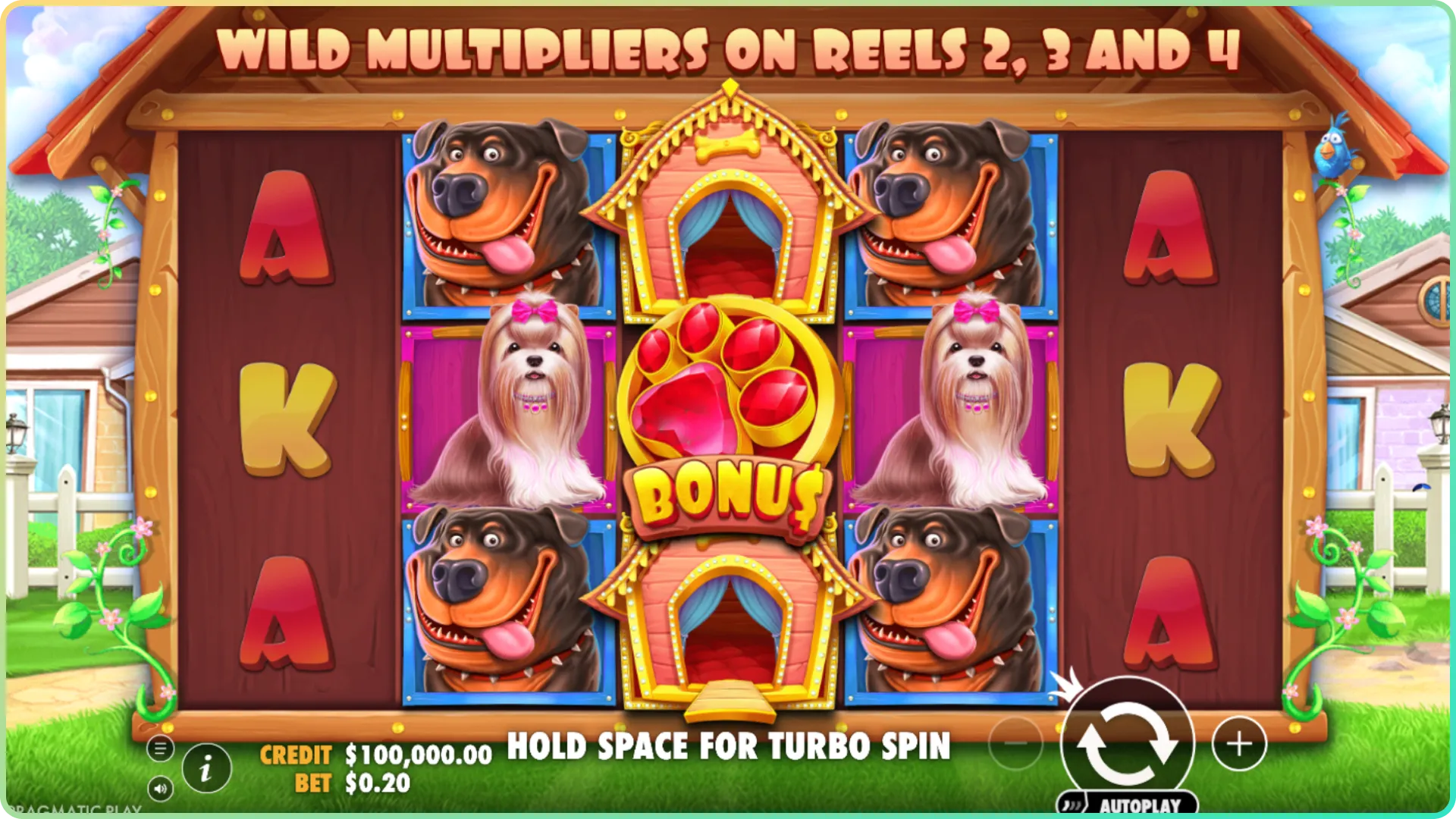 Play online slots and hit the jackpot in the Dog House game.