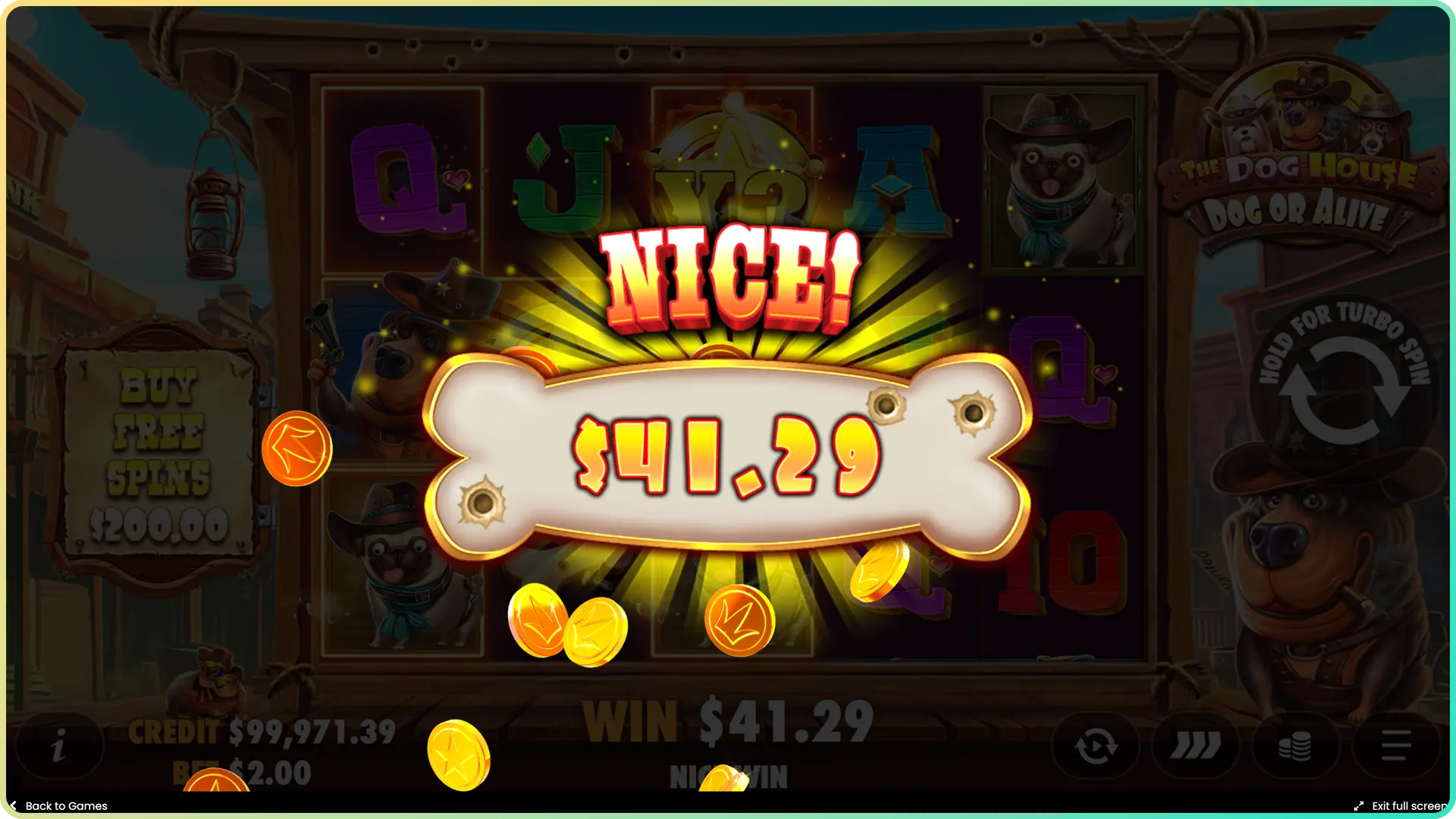 Celebrate a big win moment in Dog House Dog or Alive today.