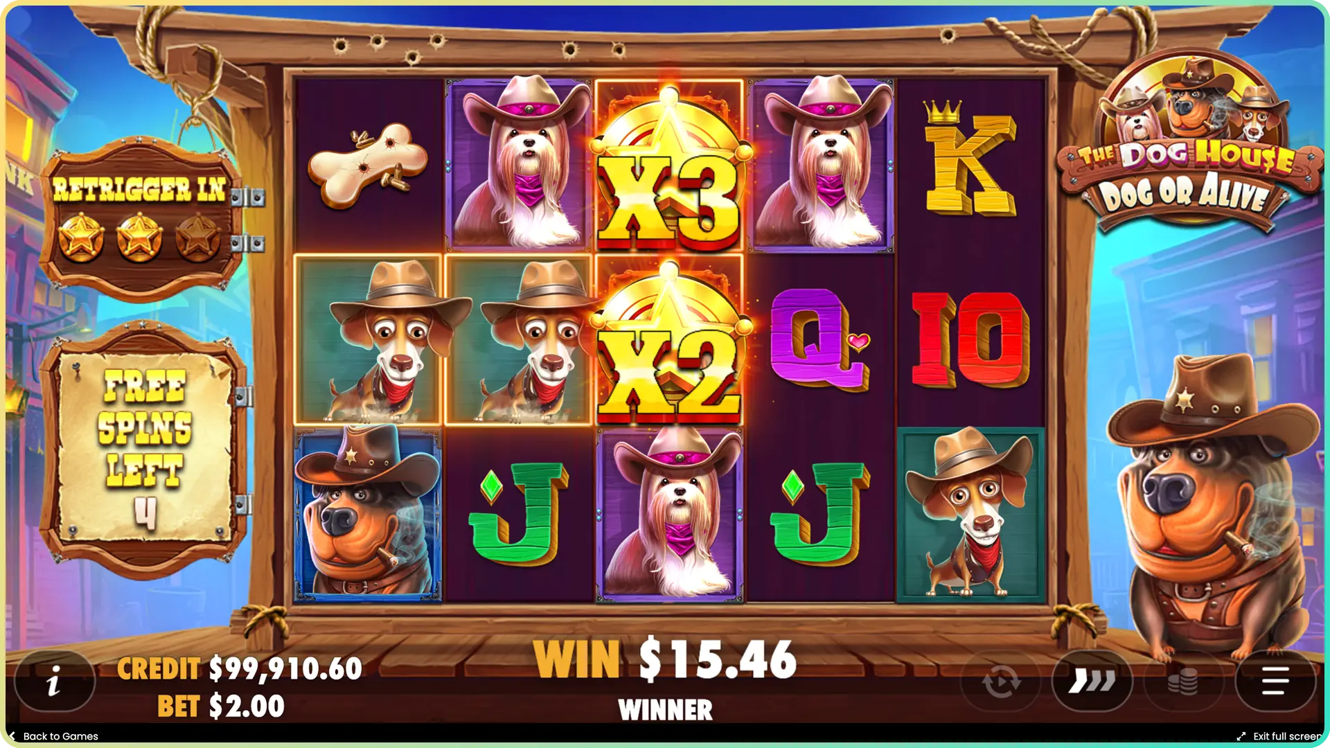 Play through intense bonus rounds in Dog House Dog or Alive.