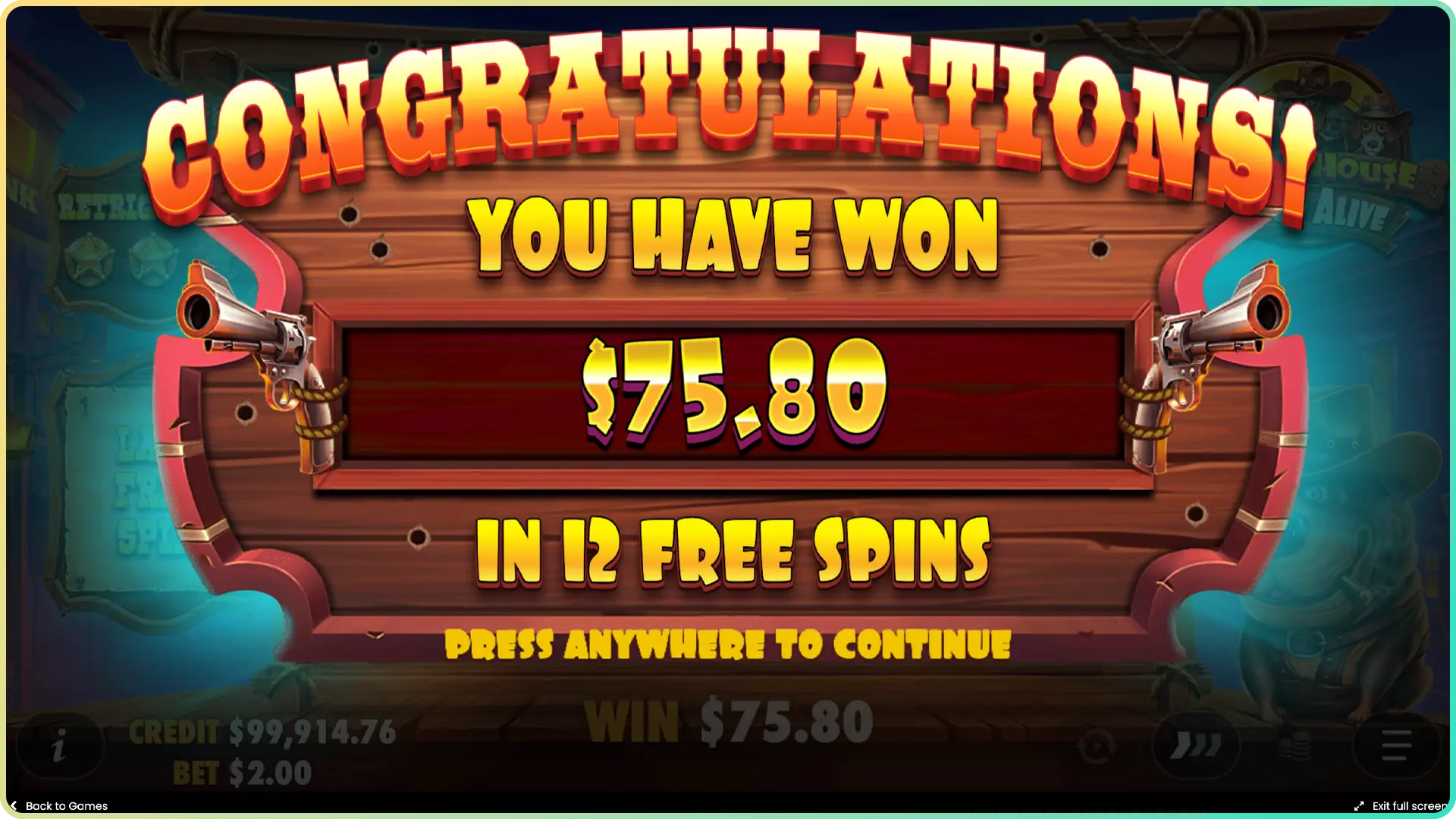 View the bonus round result in Dog House Dog or Alive and collect rewards.