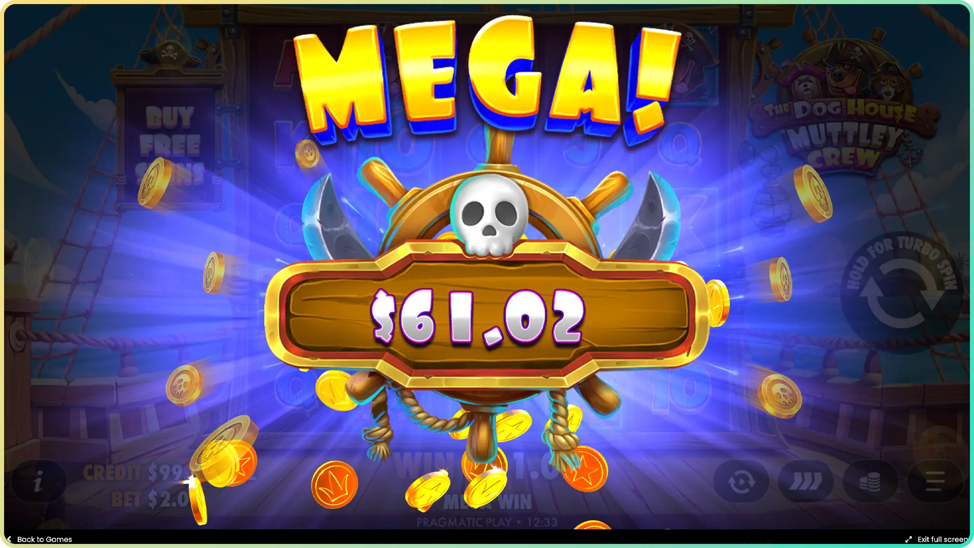 Score a mega win in Dog House Muttley Crew and celebrate your success.