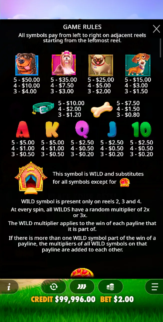 Read the Dog House Multihold game rules today.